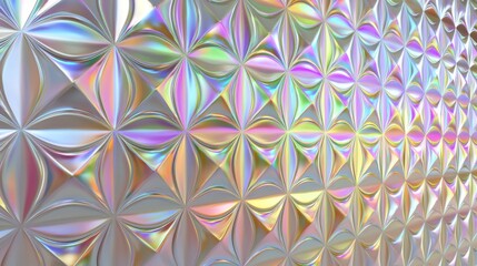 Colorful Iridescent Pattern with Geometric Shapes and Soft Reflection for Creative Backgrounds