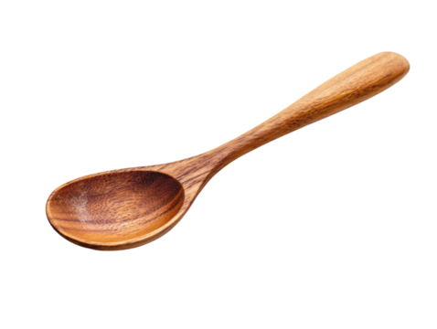 Wooden spoon isolated on transparent background
