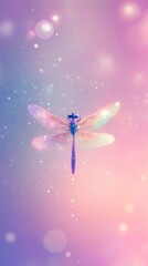 Fototapeta premium Cute dragonfly animal insect purple.