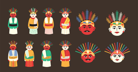 Ondel-ondel Jakarta Indonesia Traditional Character for Jakarta Anniversary Celebration