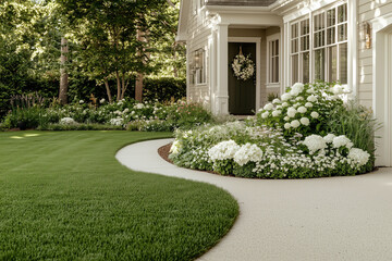 Obraz premium Close-up of weeds in the lawn, highlighting their disruption to the turf grass and emphasizing the need for effective lawn care.