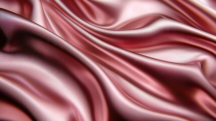 Obraz premium Luxurious Rose Gold Silk Fabric Flowing with Elegant Waves and Soft Shimmers in Gentle Light