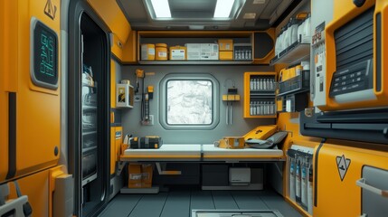 Obraz premium Futuristic Mobile Medical Unit: A Glimpse into Tomorrow's Healthcare