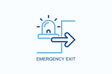 Emergency Exit Icon Or Logo Isolated Illustration