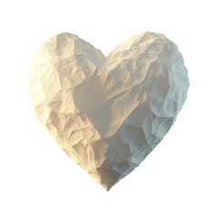 Obraz premium Textured Paper Heart with Creases, Handcrafted Look, Perfect for Greeting Cards and DIY Designs