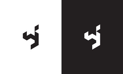 WJ logo, monogram unique logo, black and white logo, premium elegant logo Vector