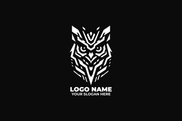Owl logo with sharp digital lines