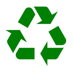 green recycle symbol isolated on a white background. vector illustration 