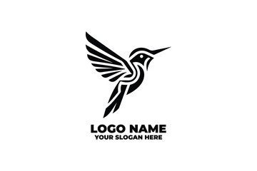 Fototapeta premium Hummingbird logo with futuristic clean lines