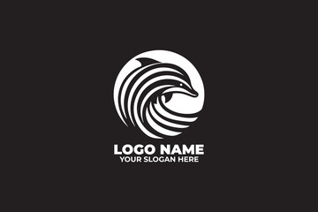 Dynamic dolphin logo with smooth curves