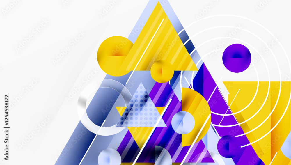 Aufkleber Modern geometric background - overlapping triangles with smooth gradients and semi-transparency