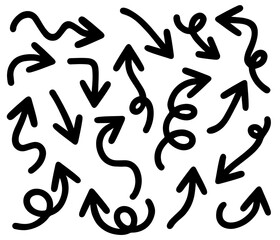 手描きの矢印のアイコンセット