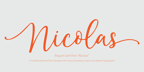 Nicolas – A sophisticated serif font designed for luxury branding, logos, and elegant typography. Blending timeless aesthetics with modern refinement, it's ideal for fashion, premium design projects.