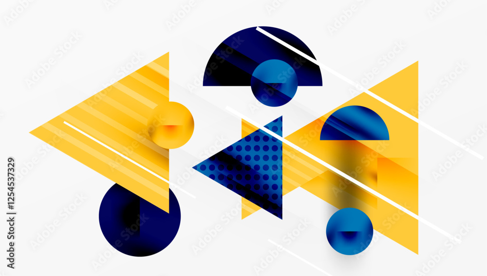 Poster Sleek abstract background - layered triangles with vibrant gradient tones. Semi-transparent shapes add depth and contemporary aesthetic
