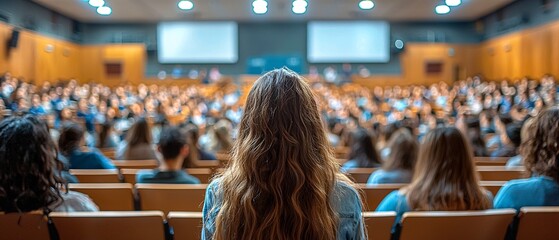 Audience Engagement in Large Conference Room with Attendees