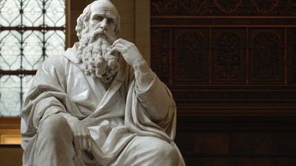 座る男性の彫像