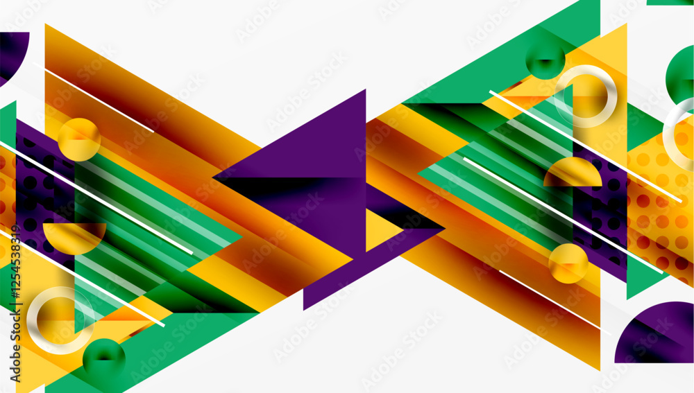 Aufkleber Modern geometric background - overlapping triangles with smooth gradients and semi-transparency