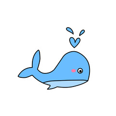 Obraz premium cute whale vector