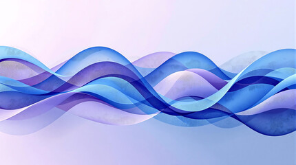 Naklejka premium Abstract background featuring flowing, intertwined blue and purple waves. Ideal for presentations, websites, or digital art. Conveys movement, fluidity, and a modern, artistic aesthetic.