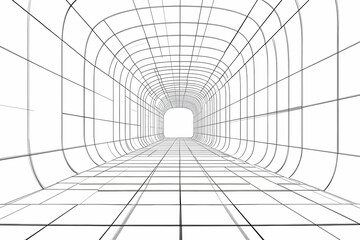 Obraz premium Abstract tunnel, perspective, light, architecture, design, future