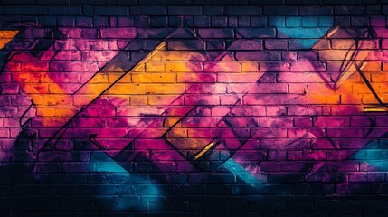 Vibrant Graffiti Art on Brick Wall: Urban Street Art