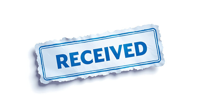 "RECEIVED" &ndash; A professional stamp confirming document submission, delivery verification, or package acceptance.