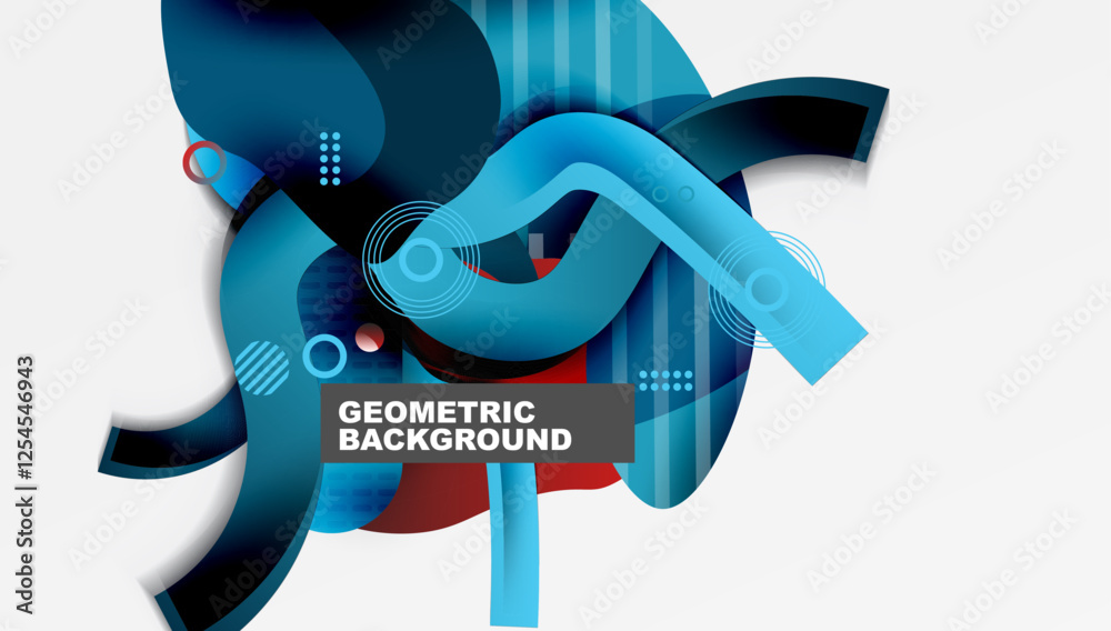 Poster abstract liquid shapes and lines background