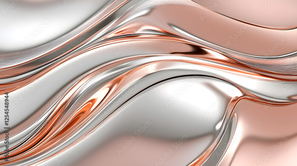 Poster close up of metallic surface with glowing cosmic elements and abstract patterns