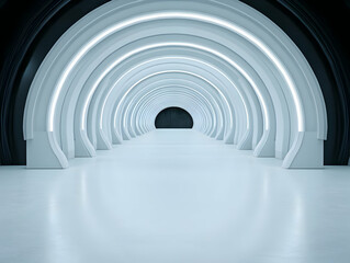 Obraz premium Futuristic 3D Archway Tunnel Background