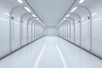 Obraz premium Futuristic White Corridor 3D Render