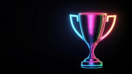 Glowing Colorful Digital Trophy