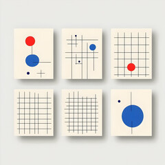 Six minimalist geometric art prints