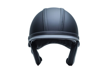 Fototapeta premium Sleek black helmet showcases modern design with detailed stitching and protective features