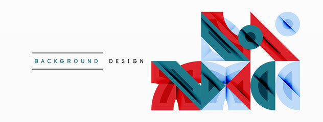 Fototapeta premium Abstract geometric background shapes forming a modern, symmetrical pattern. Bold contrast, smooth gradients, dynamic composition, futuristic style