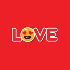 Colorful Cute Love Emoji Graphic
