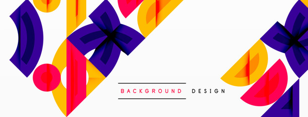 Abstract geometric background shapes forming a modern, symmetrical pattern. Bold contrast, smooth gradients, dynamic composition, futuristic style