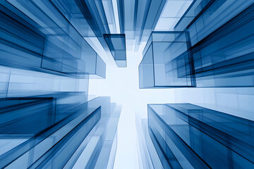 Obraz premium Abstract 3D Blue Glass Architecture Background