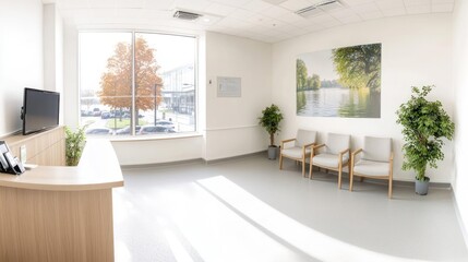 Bright Modern Waiting Room Interior With View