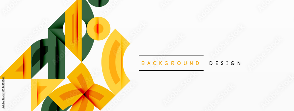 Canvas Prints abstract geometric background with shapes, featuring circular and rounded elements. bold contrast, s