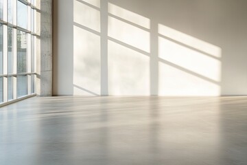 Obraz premium Minimalist interior showcases natural light creating dynamic sha