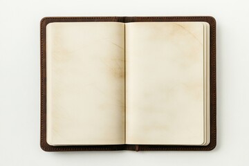 Fototapeta premium Blanked open notebook vintage pages cover.