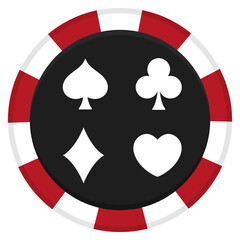 Poker chips set icons isolated on white background.