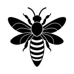 bee silhouette on white background