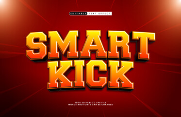 smart kick editable text effect with a kick and goal text style