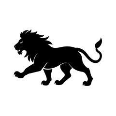 A lion silhouette on white background