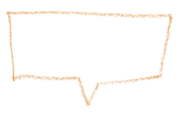 Separate orange speech bubble on transparent background.