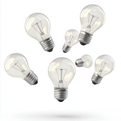 Floating Light Bulbs in Various Sizes Showcasing Creativity and Innovation in Design
