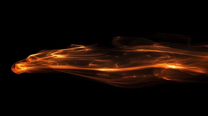 Abstract fiery energy trails on black background creating dynamic and vibrant composition