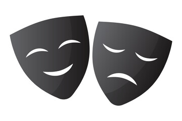 Vector illustration of Theatre masks on transparent background