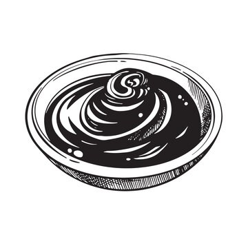 black sauce swirling in bowl clip art preview
